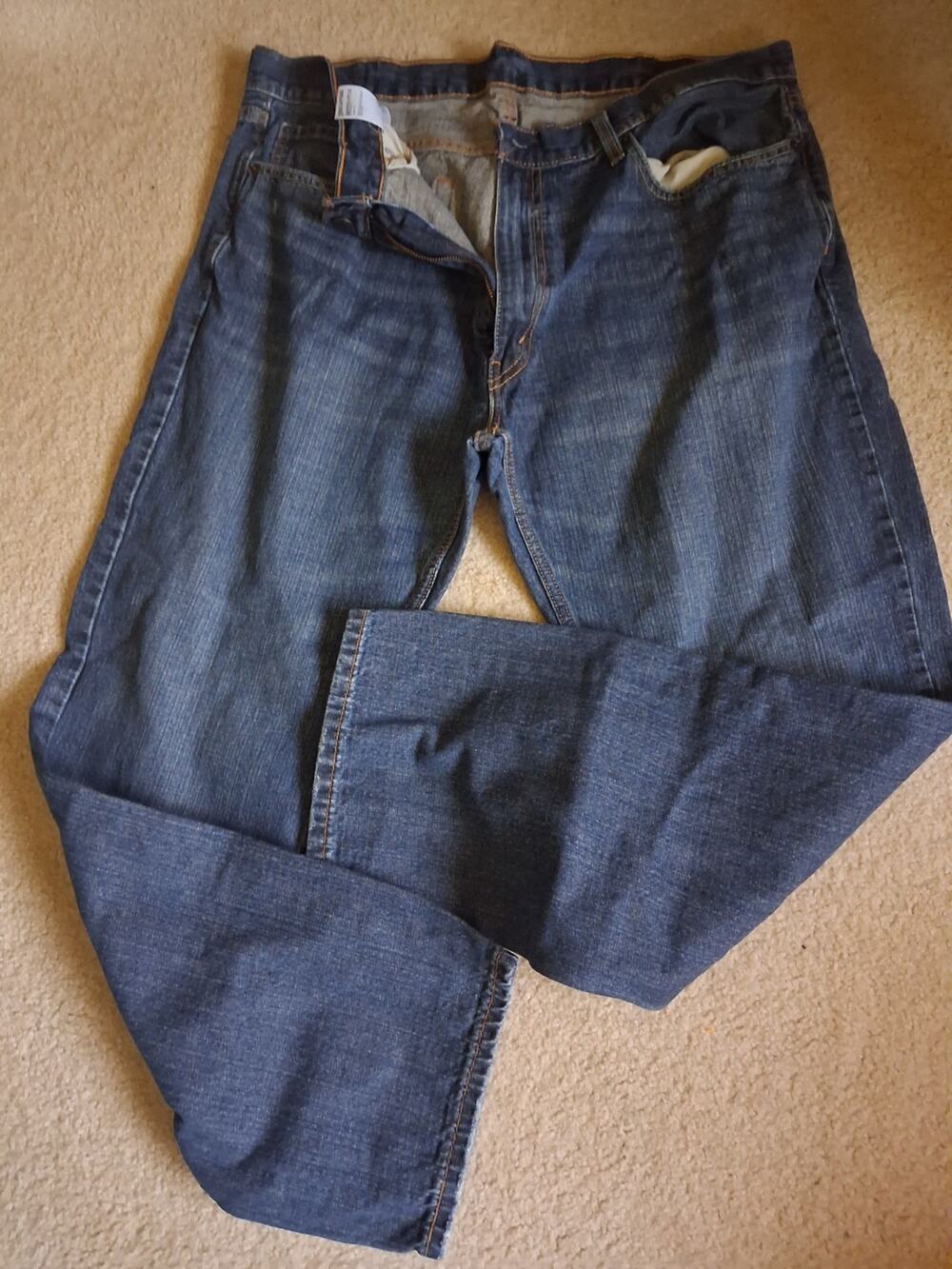 Levi's 505 Jeans Mens W40 L32 Blue Denim Regular Fit Straight Leg
